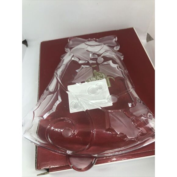 Mikasa WY521/513 Glass Bell Christmas Candy Dish Season's Holly 7" New - Picture 3 of 6